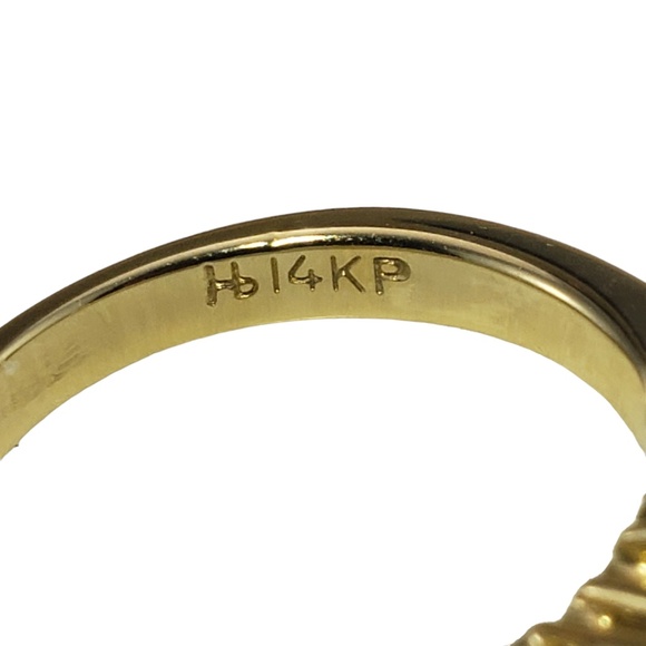 14K Yellow Gold Emerald and Diamond Ring Size 6.5 Lab Certified #16166 - Picture 6 of 9